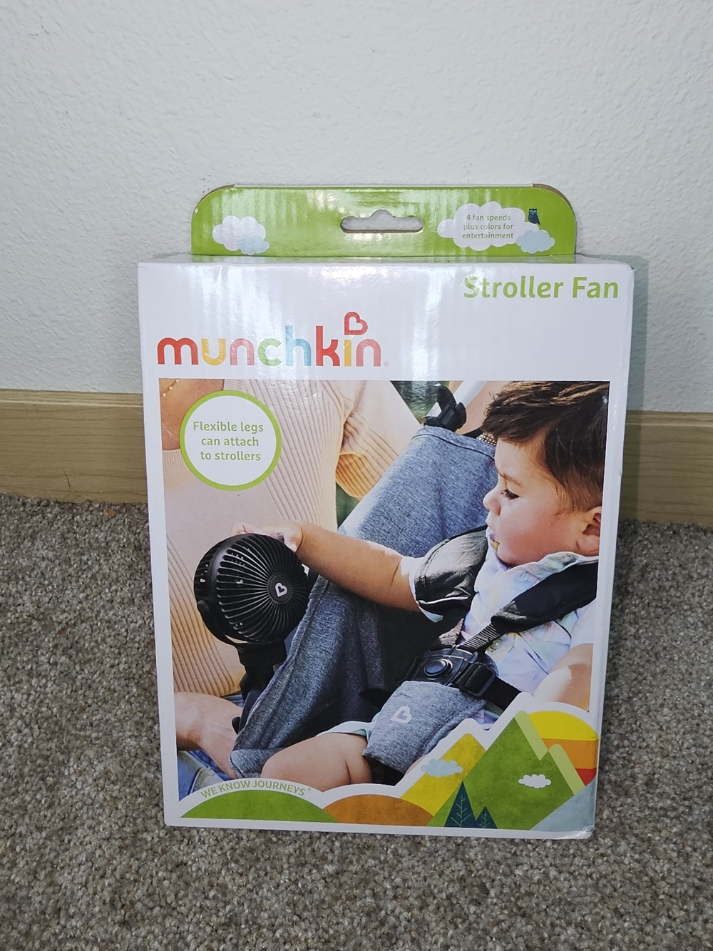 Munchkin Black Stroller Fan with Flexible Legs